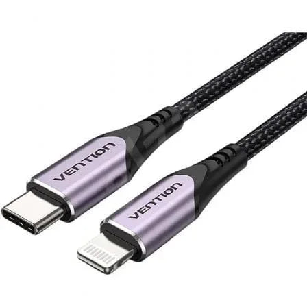 Cable USB 2.0 Tipo-C Lightning Vention TACVF/ USB Tipo-C Macho - Lightning Macho/ 480Mbps/ 1m/ Morado - PixelPlaza