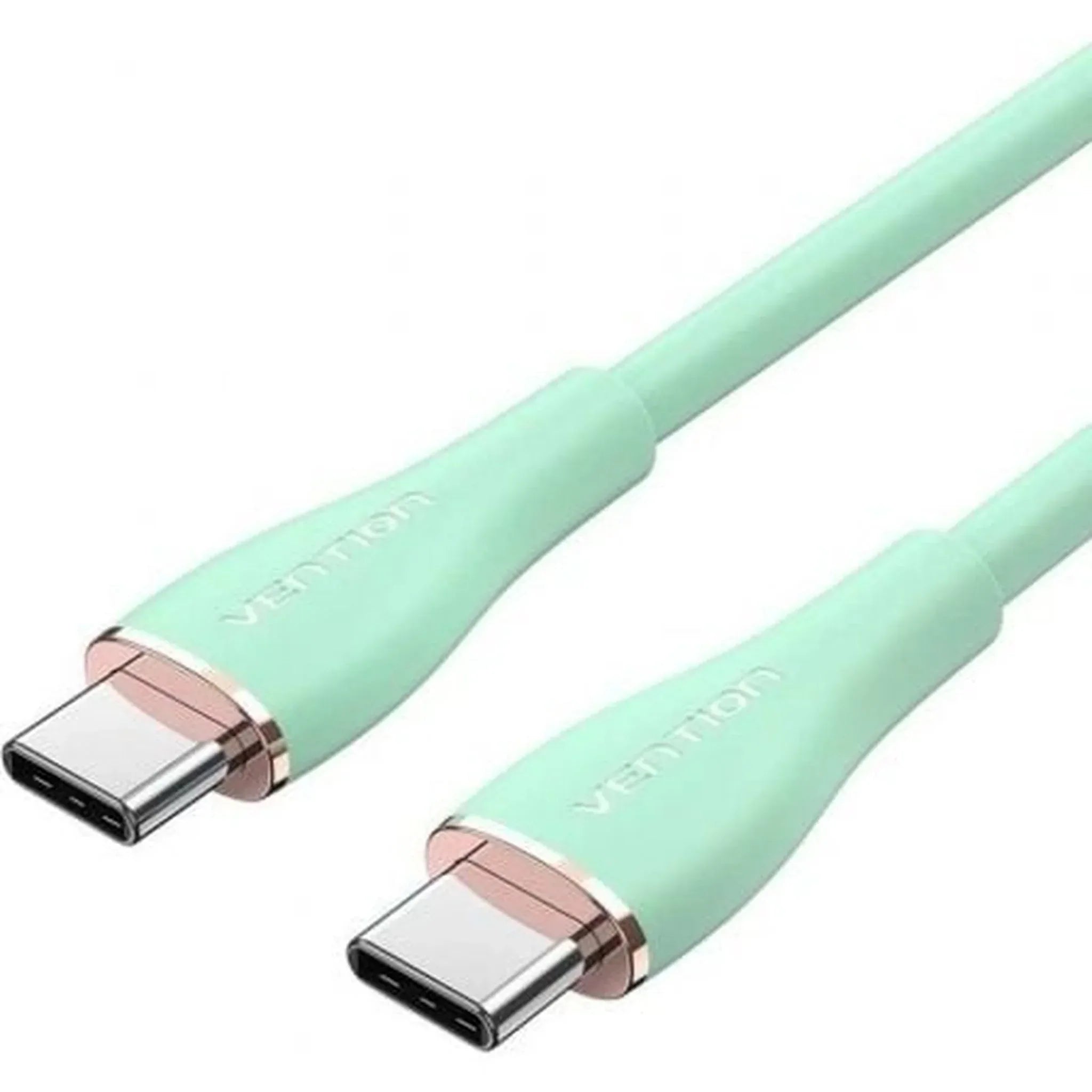 Cable USB 2.0 Tipo-C Vention TAWGF/ USB Tipo-C Macho - USB Tipo-C Macho/ Hasta 100W/ 480Mbps/ 1m/ Verde - PixelPlaza
