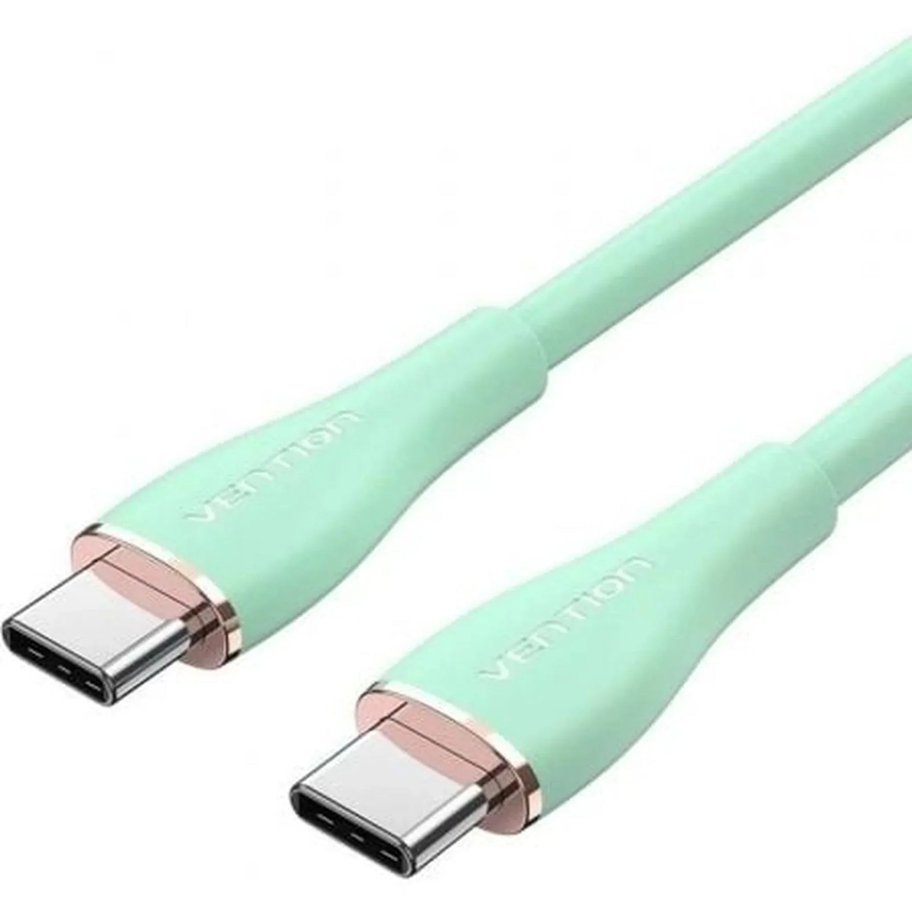 Cable USB 2.0 Tipo-C Vention TAWGF/ USB Tipo-C Macho - USB Tipo-C Macho/ Hasta 100W/ 480Mbps/ 1m/ Verde - PixelPlaza