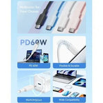 Cable USB 2.0 Tipo-C 3A Vention TRCPF/ USB Tipo-C Macho - USB Tipo-C Macho/ Hasta 60W/ 480Mbps/ 1m/ Rosa - PixelPlaza