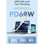 Cable USB 2.0 Tipo-C 3A Vention TRCSF/ USB Tipo-C Macho - USB Tipo-C Macho/ Hasta 60W/ 480Mbps/ 1m/ Azul - PixelPlaza
