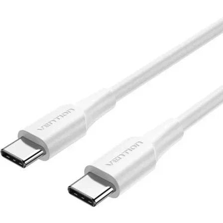 Cable USB 2.0 Tipo-C 3A Vention TRCWF/ USB Tipo-C Macho - USB Tipo-C Macho/ Hasta 60W/ 480Mbps/ 1m/ Blanco - PixelPlaza