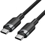 Cable USB 2.0 Tipo-C 3A Vention TRDBF/ USB Tipo-C Macho - USB Tipo-C Macho/ Hasta 60W/ 480Mbps/ 1m/ Negro - PixelPlaza