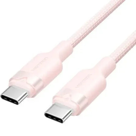 Cable USB 2.0 Tipo-C 3A Vention TRDPF/ USB Tipo-C Macho - USB Tipo-C Macho/ Hasta 60W/ 480Mbps/ 1m/ Rosa - PixelPlaza