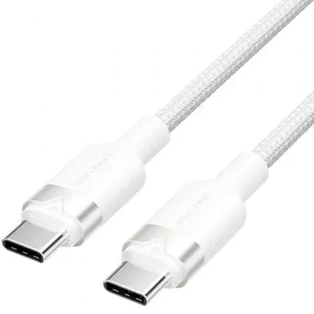 Cable USB 2.0 Tipo-C 3A Vention TRDWF/ USB Tipo-C Macho - USB Tipo-C Macho/ Hasta 60W/ 480Mbps/ 1m/ Blanco - PixelPlaza