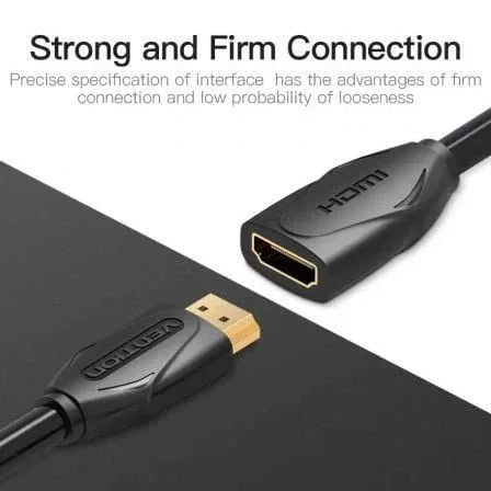 Cable Alargador HDMI Vention VAA-B06-B100/ HDMI Macho - HDMI Hembra/ 1m/ Negro - PixelPlaza