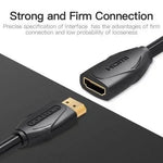 Cable Alargador HDMI Vention VAA-B06-B200/ HDMI Macho - HDMI Hembra/ 2m/ Negro - PixelPlaza