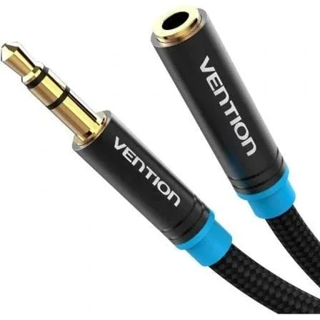 Cable Estéreo Vention VAB-B06-B200-M/ Jack 3.5 Macho - Jack 3.5 Hembra/ 2m/ Negro - PixelPlaza