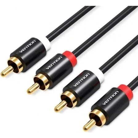Cable Estéreo Vention VAB-R06-B200/ 2x RCA Macho - 2x RCA Macho/ 2m/ Negro - PixelPlaza