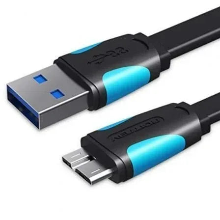 Cable USB 3.0 Vention VAS-A12-B100/ MicroUSB Macho - USB Macho/ Hasta 10W/ 5Gbps/ 1m/ Azul y Negro - PixelPlaza