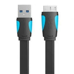 Cable USB 3.0 Vention VAS-A12-B100/ MicroUSB Macho - USB Macho/ Hasta 10W/ 5Gbps/ 1m/ Azul y Negro - PixelPlaza