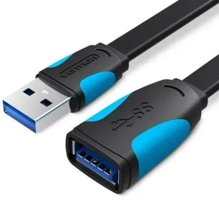Cable Alargador USB 3.0 Vention VAS-A13-B150/ USB Macho - USB Hembra/ 5Gbps/ 1.5m/ Negro y Azul - PixelPlaza