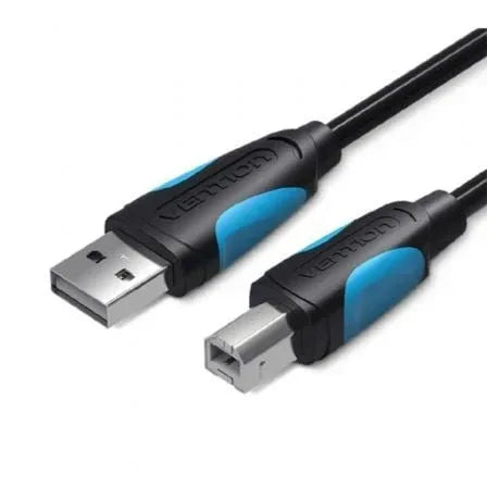 Cable USB 2.0 Impresora Vention VAS-A16-B500/ USB Tipo-B Macho - USB Macho/ 480Mbps/ 5m/ Negro - PixelPlaza