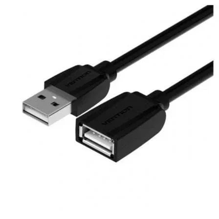 Cable Alargador USB 2.0 Vention VAS-A44-B200/ USB Macho - USB Hembra/ 480Mbps/ 2m/ Negro - PixelPlaza