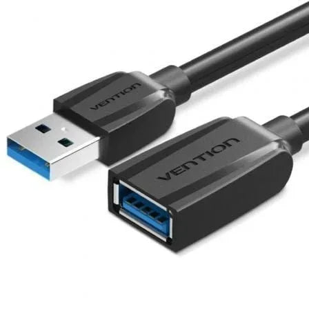 Cable Alargador USB 3.0 Vention VAS-A45-B300/ USB Macho - USB Hembra/ 5Gbps/ 3m/ Negro - PixelPlaza