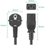 Cable de Alimentación Vention ZCJBAC/ IEC C13 Hembra - CEE7 Macho/ 1.8m/ Negro - PixelPlaza