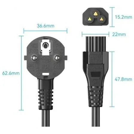 Cable de Alimentación Vention ZCKBAC/ IEC C5 Hembra - CEE7 Macho/ 1.8m/ Negro - PixelPlaza