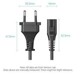 Cable Alimentación Forma 8 Vention ZCLBAC/ CEE7/16 Macho - C7 Hembra/ 1.8m - PixelPlaza
