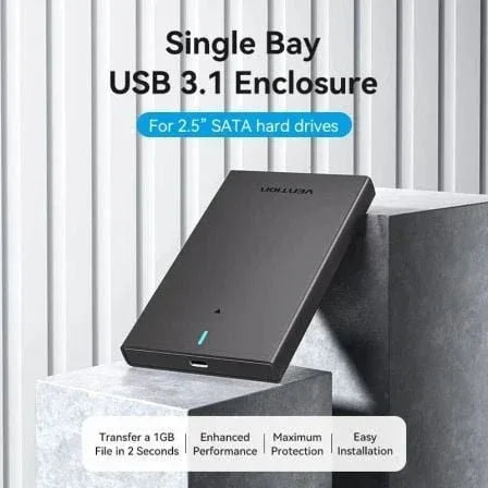 Caja Externa para Disco Duro de 2.5" Vention KPBB0/ USB 3.1/ Sin tornillos - PixelPlaza