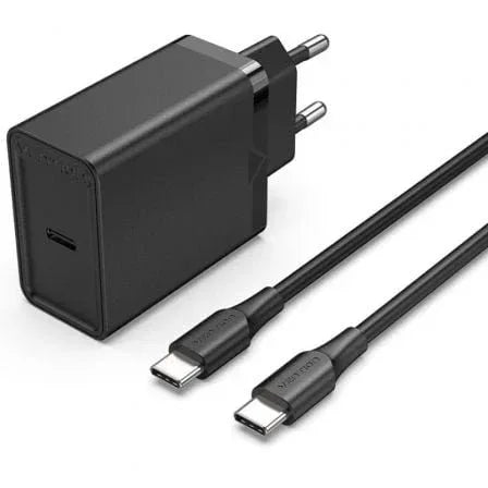 Cargador de Pared Vention FAHBF-EU/ 1xUSB Tipo-C + 2x Cable USB Tipo-C/ 25W - PixelPlaza