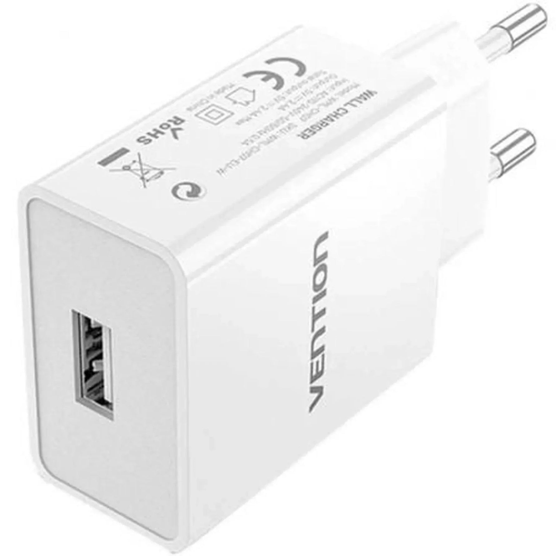 Cargador de Pared Vention WML-CH07-EU-W/ 1xUSB / 12W - PixelPlaza
