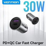 Cargador de Coche Vention FFFH0/ 1xUSB-Tipo C/ 1xUSB/ 30W - PixelPlaza