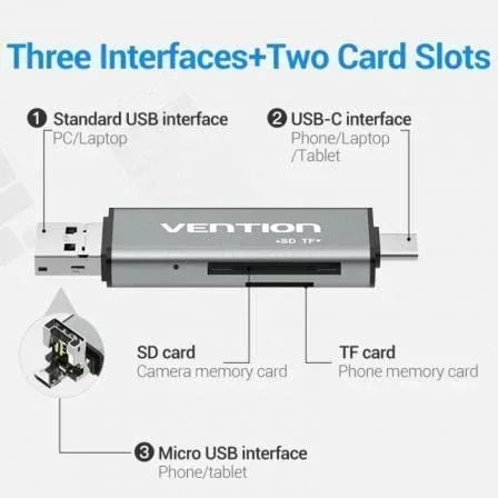 Lector de Tarjetas Externo Vention CCJH0/ USB 2.0 - PixelPlaza