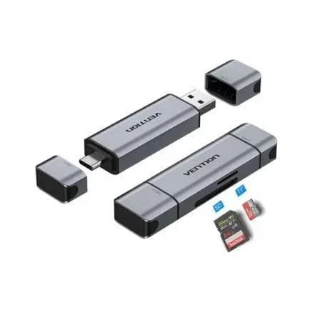 Lector de Tarjetas Externo Vention CLKB0/ USB 3.0 y USB Tipo-C - PixelPlaza