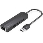 Hub USB 2.0 Vention CHPBB/ 3xUSB/ 1xMicro USB PD/ 1xRJ45/ Negro - PixelPlaza