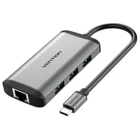 Docking USB Tipo-C Vention CNCHB/ 1xHDMI 4K/ 3xUSB/ 1xUSB Tipo-C PD/ 1xRJ45/ Gris - PixelPlaza