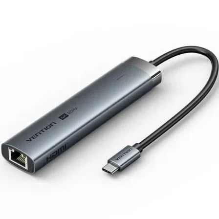 Docking USB Tipo-C Vention TGNHB/ 1xUSB 3.2 Tipo-C/ 2xUSB/ 1xHDMI 4K/ 1xRJ45/ 1xUSB Tipo-C PD - PixelPlaza