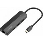 Hub USB Tipo-C Vention TGOBB/ 3xUSB/ 1xRJ45/ 1x Micro B PD/ Negro - PixelPlaza