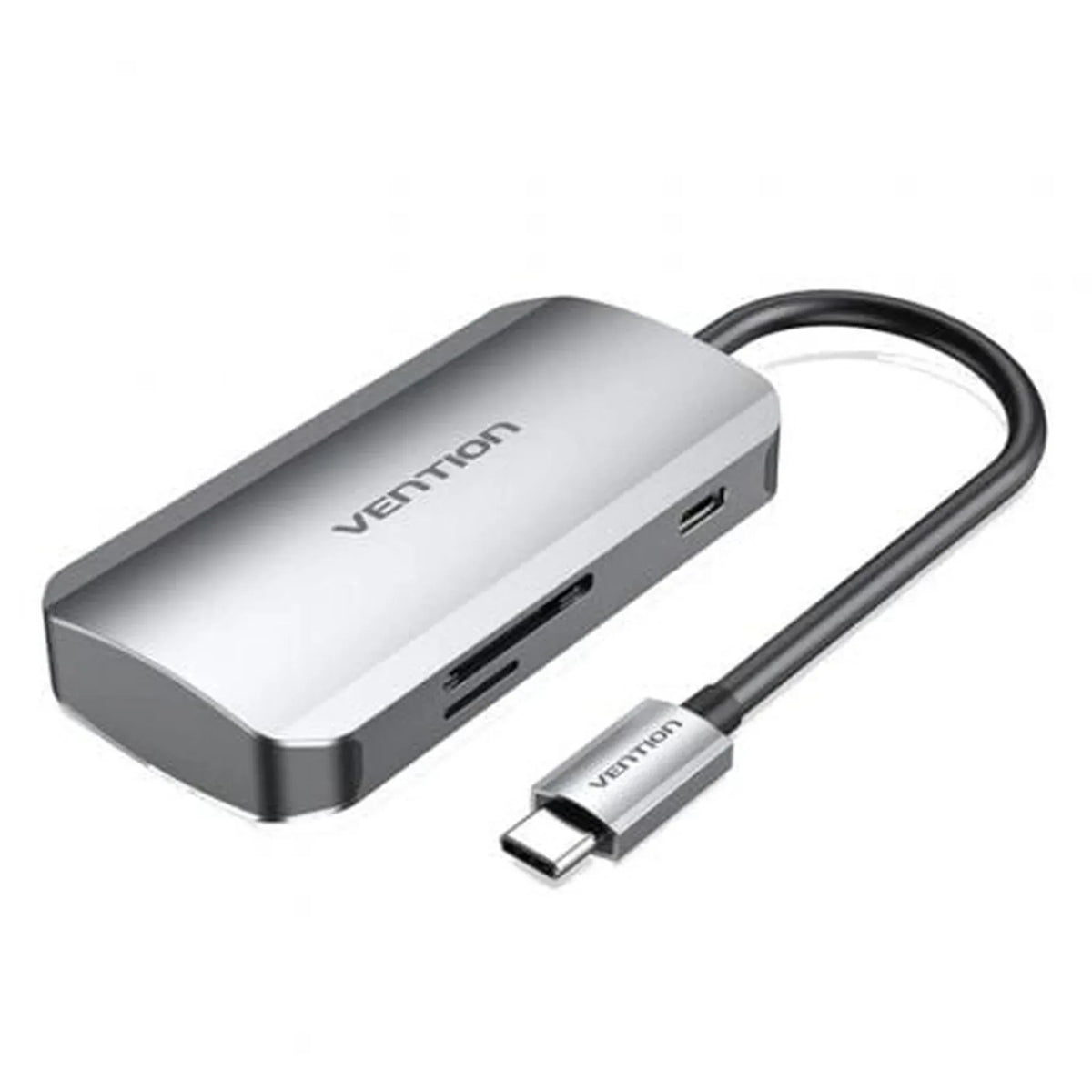 Docking USB Tipo-C Vention TNHHB/ 3xUSB/ 1xUSB Tipo-C PD/ 1xLector Tarjetas SD y MicroSD/ Gris - PixelPlaza