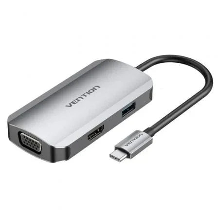Docking USB Tipo-C Vention TOAHB/ 1xHDMI 4K/ 1xVGA/ 1xUSB/ 1xUSB Tipo-C PD/ Gris - PixelPlaza