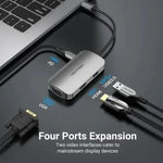 Docking USB Tipo-C Vention TOAHB/ 1xHDMI 4K/ 1xVGA/ 1xUSB/ 1xUSB Tipo-C PD/ Gris - PixelPlaza