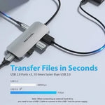 Docking USB Tipo-C Vention TOJHB/ 1xHDMI 4K/ 3xUSB/ 1xUSB Tipo-C/ 1xLector tarjetas/ Gris - PixelPlaza