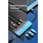 Docking USB Tipo-C Vention TOLHB/ 1xHDMI 4K/ 3xUSB/ 1xUSB Tipo-C PD/ 1xRJ45/ 1xLector Tarjetas SD/ 1x MicroSD/ Jack 3.5/ Gris - PixelPlaza