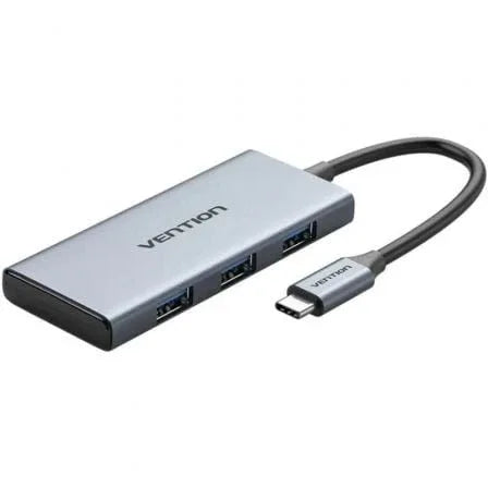 Docking USB Tipo-C Vention TOOHB/ 1xHDMI 4K/ 3xUSB/ 1xLector Tarjetas/ Gris - PixelPlaza