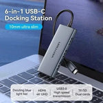 Docking USB Tipo-C Vention TOOHB/ 1xHDMI 4K/ 3xUSB/ 1xLector Tarjetas/ Gris - PixelPlaza