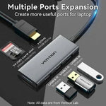 Docking USB Tipo-C Vention TOOHB/ 1xHDMI 4K/ 3xUSB/ 1xLector Tarjetas/ Gris - PixelPlaza