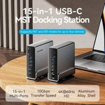 Docking USB Tipo-C Vention TPUH0/ 2xHDMI 4K/ 1xDisplayPort/ 3xUSB Tipo-C/ 5xUSB/ 1xRJ45/ 1xLector de Tarjetas/ 1xJack 3.5/ 1xUSB Tipo-C PD/ Gris - PixelPlaza