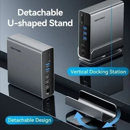 Docking USB Tipo-C Vention TPUH0/ 2xHDMI 4K/ 1xDisplayPort/ 3xUSB Tipo-C/ 5xUSB/ 1xRJ45/ 1xLector de Tarjetas/ 1xJack 3.5/ 1xUSB Tipo-C PD/ Gris - PixelPlaza