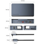 Docking USB Tipo-C para Steam Deck / Switch Vention TPZH0/ 2xHDMI 4K/ 3xUSB/ 1xUSB Tipo-C/ 1xUSB Tipo-C PD/ 1xRJ45/ 1xLector Tarjetas/ Gris
