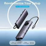 Docking USB Tipo-C Vention TQVHB/ 2xHDMI 4K/ 3xUSB/ 1xRJ45/ 1xLector de Tarjetas/ 1xUSB Tipo-C PD/ Gris - PixelPlaza