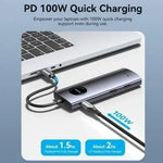Docking USB Tipo-C Vention TQVHB/ 2xHDMI 4K/ 3xUSB/ 1xRJ45/ 1xLector de Tarjetas/ 1xUSB Tipo-C PD/ Gris - PixelPlaza