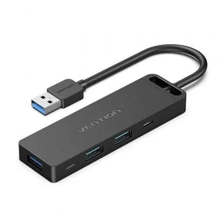 Hub USB 3.0 Vention CHVBB/ 3xUSB/ 1xMicroUSB PD/ 1xLector Tarjetas/ Negro - PixelPlaza