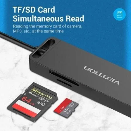 Hub USB 3.0 Vention CHVBB/ 3xUSB/ 1xMicroUSB PD/ 1xLector Tarjetas/ Negro - PixelPlaza