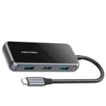 Hub USB Tipo-C Vention TFDHB/ 4xUSB/ 1xUSB Tipo-C PD/ Gris - PixelPlaza