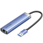 Hub USB 3.0 Vention TGFSB/ 3xUSB/ 1xRJ45/ 1xUSB Tipo-C PD - PixelPlaza