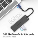 Hub USB Tipo-C Vention TGKBB/ 4xUSB/ 1xMicroUSB PD/ 15cm - PixelPlaza